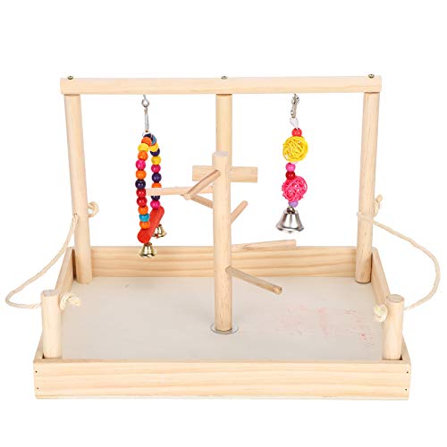 EVTSCAN Birds Wood Standing Barsch, Papagei Wood Stand Bird Training Übungsgestell Hanging Toys Pet Supplies Käfig Zubehör von EVTSCAN