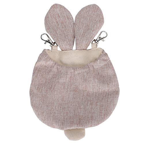 EVTSCAN Hamster Hängematte, kleine Haustiere Schlafsack Kaninchen Ohr Form Beige Braun Hamster Hängematte Leinwand Hängebett(L) von EVTSCAN