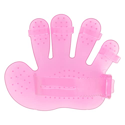 EVTSCAN Haustier-Pflegehandschuhe Transparenter Fünf-Finger-Pflegehandschuh aus Gummi zum Baden von Hunden(Rosa) von EVTSCAN