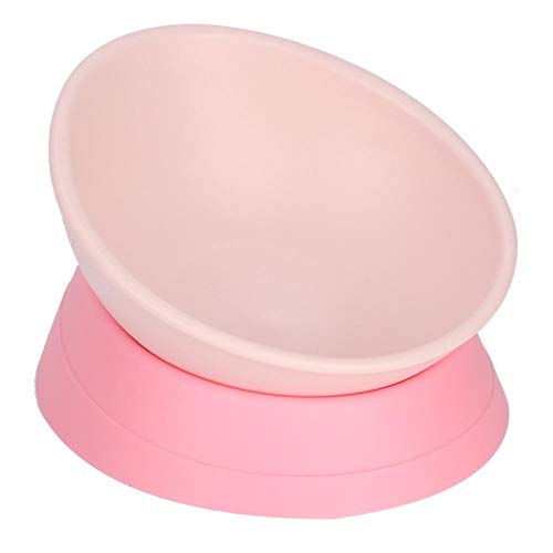 EVTSCAN Haustiere Hund Katzenschale, erhöhte Katzenfutter Wasserschale, abnehmbare erhöhte Stand Tier Feeder Schüssel, No-Spill, 0-30 ° verstellbare gekippte Pet Bowl(Rosa) von EVTSCAN