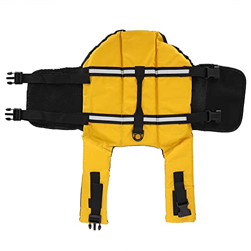 EVTSCAN Hunde Schwimmweste, Haustier Schwimmweste Saver Swimsuit Preserver für Welpen Wassersicherheit(XL-Gelb) von EVTSCAN