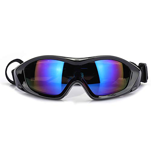 EVTSCAN Hundesonnenbrille Hundebrille, Kunststoff Haustier Weitsicht Atmungsaktiv Verstellbares Gurtband Anti-UV-Schutzbrille für mittelgroße Hunde(Black) von EVTSCAN