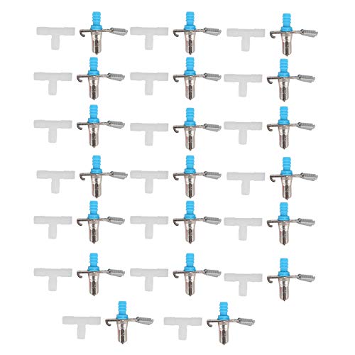 EVTSCAN Kaninchen-Wasser-Feeder, 20 STÜCKE Kein Rost Durable DREI-Wege-Doppelfrühling-Kaninchen-Trinkbrunnen-Trinker-Wasser-Fütterungsnippel(Weiß) von EVTSCAN