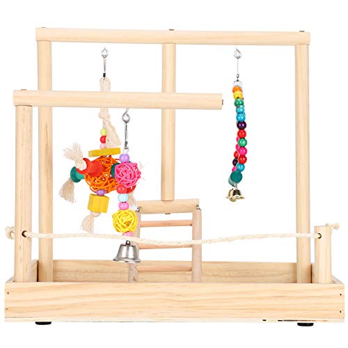 EVTSCAN Pet Bird Barsch Plattform Stand, Papagei Spielplatz Vogel Massivholz Stand Vogel Pet Cage Barsch Übung Training Zubehör Sittich Conure von EVTSCAN