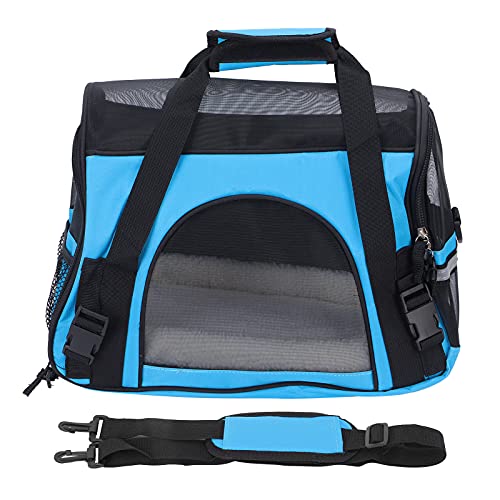 EVTSCAN Pet Travel Carriers Soft Sided Airline Approved atmungsaktive Tragetasche für Hunde oder Katzen(L-Blau) von EVTSCAN