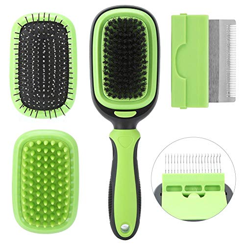 EVTSCAN Selbstreinigende Slicker-Bürste, entfernt sanft lose Unterwolle, 5-in-1-Massage-Luftkissen für Haustiere Flocking Hair Removal Open Knot Comb(5St) von EVTSCAN