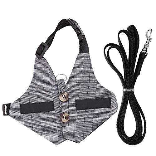 EVTSCAN Soft Rabbit Breathable Harness mit Leine Gentlemanly Style(L) von EVTSCAN