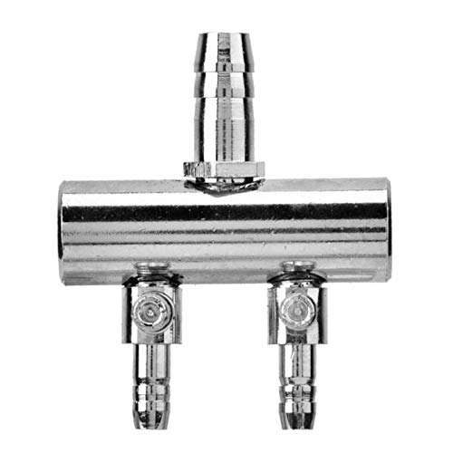 EVTSCAN Splitter-Steuerventil, Edelstahl-Aquarium-Luftstromregelhebelventil Chrom-Kupfer-Verteiler-Aquarium(8转4mm 二孔分流头) von EVTSCAN