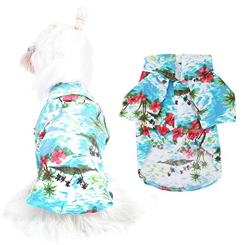 EVTSCAN 【Spring Sale Geschenk】 ： Haustiere Hundekleidung, modische atmungsaktive Hundekatze Hawaii Style Shirt bedrucktes Oberteil, Hemden für Hunde Katzen(L) von EVTSCAN