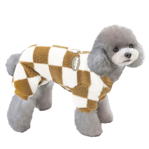 EWFAS Winter-Hundekleidung,Kaltwettermantel, Pullover, Plüschjacke mit Zuglasche - Winddichtes Hunde-Wintermantel-Outfit für kleine, mittelgroße und große Welpen von EWFAS