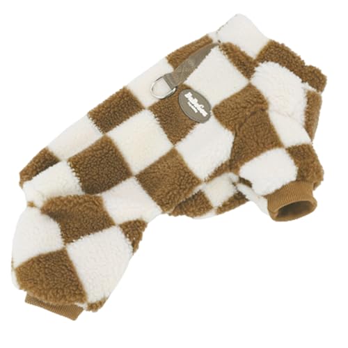 EWFAS Winter-Hundekleidung - Winter-Plüschmantel, Jacke, Kleidung, Pullover mit Zuglasche,Winddichter Hunde-Wintermantel, Hundekleidung, gemütliche Hunde-Schneejacke, Weste für kleine, mittelgroße von EWFAS