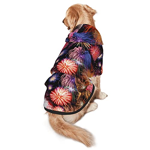 Beautiful Fireworks Hunde-Sweatshirt mit Kapuze, Größe M und L, für vier Jahreszeiten von EWMAR