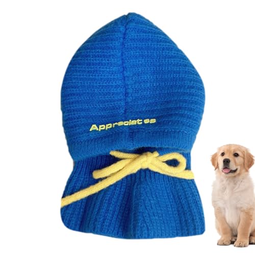 EWOKE Gehäkelte Hundemütze,Hundewintermütze | Haustier Hund Winter Strickmütze - Süße Kragen-Snood-Kopfbedeckung, gehäkelter Snood, lustige Haustiermütze, Strickmütze, Hals-Ohrenwärmer für kleine von EWOKE