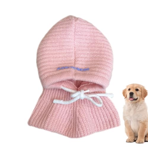 EWOKE Gestrickte Mütze für Hunde, Wintermütze für kleine Hunde | Niedliche Hundehalsbandmütze,Süße Kragen-Snood-Kopfbedeckung, gehäkelter Snood, lustige Haustiermütze, Strickmütze, Hals-Ohrenwärmer von EWOKE