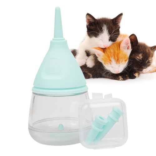 EWOKE Kätzchen-Stillflasche, 35 ml Cartoon-Wassertropfen-Designflaschen für Kätzchen, Anti-Choking Design Haustier-Flaschenfutterspender für Katzen und Hunde, Welpenmilch-Futterspender von EWOKE