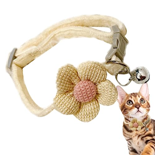 EWOKE Katze Blumenhalsband - Haustier Katze Halsband Zubehör Ornamente | Sommerblumenmuster-Halsband für Haustiere, tägliche und sommerliche Dekoration von EWOKE