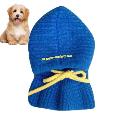 EWOKE Wintermütze für kleine Hunde,Häkelmütze für Hunde - Haustier Hund Winter Strickmütze Hals Ohrenwärmer | Warme Haustier-Hunde-Strickmütze, Hundemütze, gehäkelter Schlauchschal, lustige von EWOKE