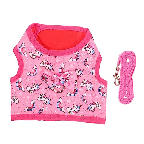 EXAOMBLE 1 Satz Hasenkleidung hasenkostüme Bunny Costume haustierbedarf hasenzubehör einziehbare Hundeleine Kaninchen tragbare Haustierleine verstellbare Leine für Haustiere Polyester Rosa von EXAOMBLE