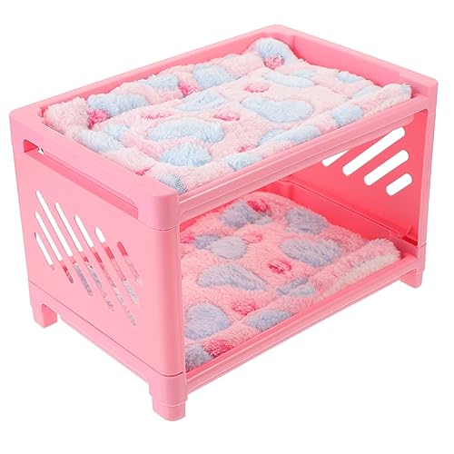 EXAOMBLE 1Satz Doppelschichtiges Kleintierbett für Meerschweinchen Chinchillas und Frettchen Gemütliches Versteck für Hamster und Kleine Haustiere mit Zufälligen und Decken EXAOMBLE 1Satz Doppelschichtiges Kleintierbett für Meerschweinchen Chinchillas und Frettchen Gemütliches Versteck für Hamster und Kleine Haustiere mit Zufälligen und Decken von EXAOMBLE