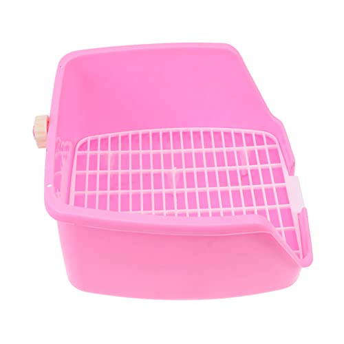 EXAOMBLE 1Stk Kaninchen quadratische Toilette Bausatz Stall sprühen Futterspender Hamster klo kaninchentoilette Hamsteruhr Kleintierversorgung Kaninchen-Toilettenbecken Plastik Rosa von EXAOMBLE