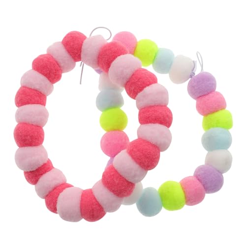 EXAOMBLE 2St Haustier Katzenhalsband Hunde Kleiner Welpe Welpenhalsband Poms tierische bescherung rolf zuckowski Weihnachten Haustier Katze Plüschkugel Halskette Haarball von EXAOMBLE