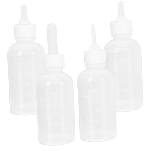 EXAOMBLE 4Pcs Katzen- und hundenahrungsflasche tierfutter pet Flaschen Tierbabyflasche pet Supplies Bausatz erhöhte Katzennäpfe kleine Babyflasche Futterautomat für Haustiere Plastik Weiß von EXAOMBLE