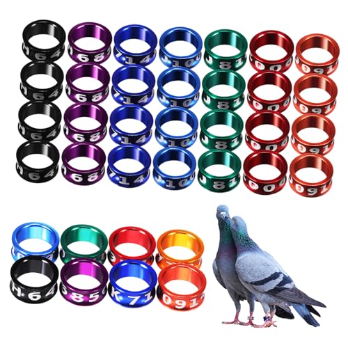 EXAOMBLE 50 Pcs Aluminium Split Vogel Bein Ringe Huhn Hühner Bein Vogel Metall Taube Bein Ring von EXAOMBLE