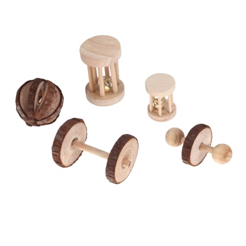 EXAOMBLE 5stücke Holz Kauspielzeug Für Kleintiere Natürliche Kiefer-Dumbells Bell Roller Und Molar-Spielzeug Für Hamster Meerschweinchen Ratten Und Andere Haustiere EXAOMBLE 5stücke Holz Kauspielzeug Für Kleintiere Natürliche Kiefer-Dumbells Bell Roller Und Molar-Spielzeug Für Hamster Meerschweinchen Ratten Und Andere Haustiere von EXAOMBLE