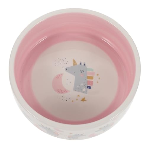 EXAOMBLE hundefutternapf tierfutterbehälter pet Water Bowl Katzennapf cat Bowl hundekot Futternapf für Haustiere Wasserflasche für Kaninchen Snackschale für Katzen Haustiernapf Keramik Rosa von EXAOMBLE