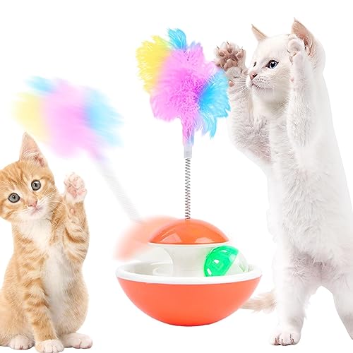 EXBERT Katzenfeder-Spielzeug – interaktives Spielzeug für gelangweilte Katzen, mit Glocke, Unterhaltungszubehör für Arbeitszimmer, Katzenhaus, Haustierhaus, Haustiergeschäft, Wohnzimmer, Schlafzimmer von EXBERT