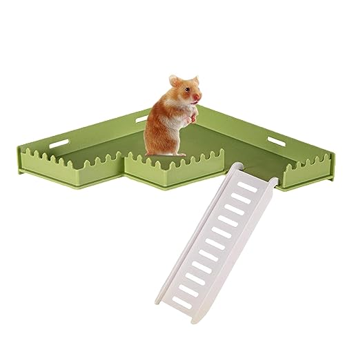 Hamster-Stütz-Plattform, sicheres Spielcenter aus PVC mit Leiter | Heimdekoration für Kleintiere, Hamster, Igel, Eichhörnchen, von EXBERT