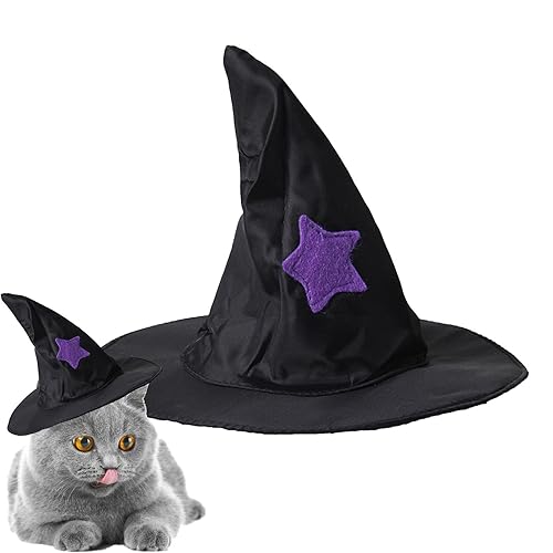 Hexenhut für Katzen – Kostüme für Halloween, kreative und niedliche Katze, Hexe, Hund, für Outfits, Katzen, kleine Hunde, Halloween-Kostüm, Kätzchen. Exbert von EXBERT