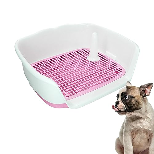 Hunde-Töpfchen für den Innenbereich, abnehmbar, Hundetoilette mit abnehmbarem Pfosten, Spritzschutz, erhöhter Hunde-Pad-Halter, Hunde-Töpfchen-Box für Katzen, Welpen, Häschen Exbert von EXBERT