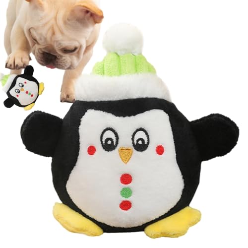 Weihnachtsmann-Pinguin-Haustierbedarf, Haustierbedarf, Plüschspielzeug für Hunde und Katzen, interaktives Plüschspielzeug, interaktives Kauspielzeug für große Hunde Exbert von EXBERT