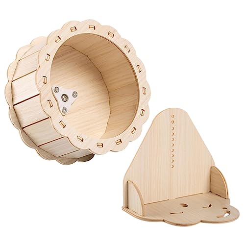 EXCEART 2 Stücke Holz Sonnenblumen Hamster Rad Spielzeug Stille Übung Rad Für Haustiere Laufrad Stumm Design von EXCEART