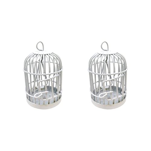 EXCEART Käfig Modell Zubehör 2 Stück Puppenhaus Vogel Miniaturpuppe Birdcage Mini Hanging Cage Mini Vogel Käfig Käfig Mini Puppe Mini Schmuckzubehör von EXCEART