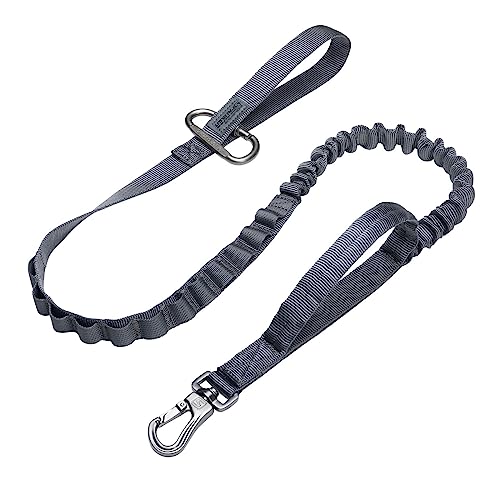 EXCELLENT ELITE SPANKER Taktische Bungee Hundeleine Militär Leine Hunde Elastische Braun Schwarz Hundeleine Walk Trainingsleine(Grau) von EXCELLENT ELITE SPANKER