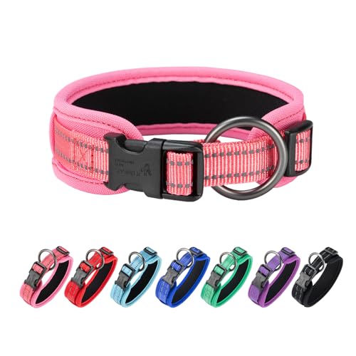 EXCELLENT ELITE SPANKER Premium Hundehalsband Ultra Comfort gepolstertes Hundehalsband mit Schnellverschluss Super einstellbar für alle Rassen(PIK-L) von EXCELLENT ELITE SPANKER