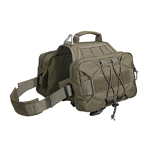 EXCELLENT ELITE SPANKER Service Jagd Hund Rucksack Rucksack Hundegeschirr Satteltasche Hunderucksack Einstellbar Molle Hund Rucksack für Mittelgroße Large Hunde(RGN-M) von EXCELLENT ELITE SPANKER