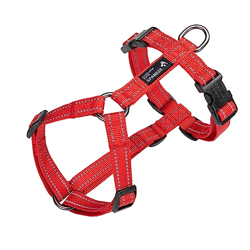 EXCELLENT ELITE SPANKER Spaziergang Hundegeschirr weich gepolstert reflektierende Weste Geschirr Anti-Twist-Leine für kleine mittlere große Hund Katze(RED,XL) von EXCELLENT ELITE SPANKER