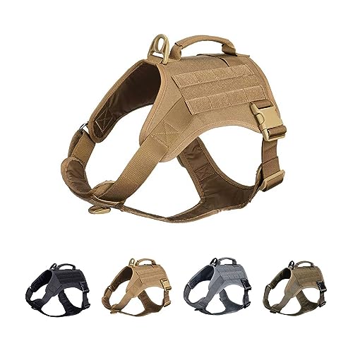 EXCELLENT ELITE SPANKER Tactical Dog Harness Vest Military K9 Working Dog Harness No-Pull Pet Harness Adjustable Training Vest with Easy Control Handle (L, Coyote Brown) von EXCELLENT ELITE SPANKER