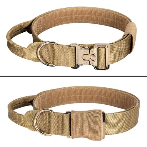 EXCELLENT ELITE SPANKER Tactical Hundehalsband mit Griff Nylon Halsband Hund Einstellbar 16"-23" Weiches mit Griff für Hundehalsband Große Hunde Schwarz Braun(Braun) von EXCELLENT ELITE SPANKER