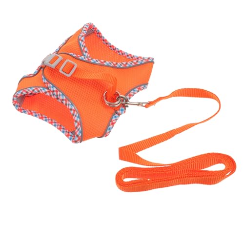 EXHUMKY 1 Satz Reflektierendes Hundegeschirr hundezubehör hundehalsband und Leine Set Modisches Hundegeschirr Zinke Hundepuzzle co Auto Hundeweste Welpengeschirr Polyester Orange von EXHUMKY