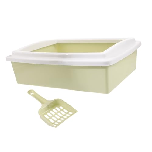 EXHUMKY 1 Set-Box Katzentoilette Katzenregale Katzenstange Kratzbaum für Wohnungskatzen Katzen Kätzchen katzenklo katzentoillette Katzen streue Mülleimer pp Light Green von EXHUMKY