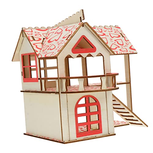 EXHUMKY 1 Set Hamster Castle Hamster Holzhaus Hamster Spielen Schloss Kletterleiter von EXHUMKY