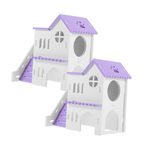 EXHUMKY 2 Sets Hamster Den Loft, Zartes Hamsterhaus, Meerschweinchen Versteck, Mini Rattenkäfig, Versteck, Hamsterversteck, Hamsterhütte, Meerschweinchenversteck, Spielzeugzubehör, von EXHUMKY