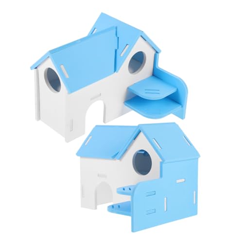 EXHUMKY 2st Hamsterbett Schloss Hamsterhaus Meerschweinchen Bett Großer Hamster Spielzeughängematte Frettchen Hütte Kaninchenstall Versteck Haustierkäfig-hängematte Kleintierkäfig PVC von EXHUMKY