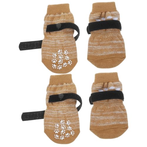 EXHUMKY 4 Stück Haustier Socken Katzenstiefel Für Katzen Abriebfeste Baumwollsocken Tragbare Warme Socken Verschleißfeste Haustiersocken Austauschbare Haustiersocken Hundesocke Baumwolle von EXHUMKY