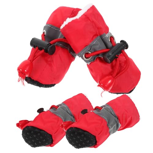 EXHUMKY 4 Stück Haustier rutschfeste Schuhe Hundestiefel Winter Hundestiefel Für Den Winter rutschfeste Hundeschuhe Hundepfotenschutz Hundestiefel Kleine Hundeschuhe Haustier Welpenschuhe von EXHUMKY