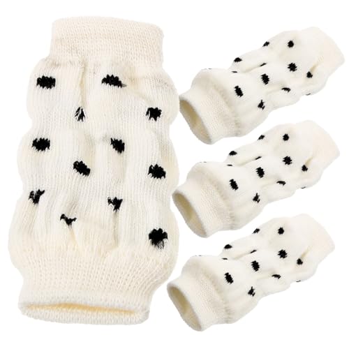 EXHUMKY 4 Stück Haustiersocken Glucosamin-Hunde Hundebein socken für hundepfoten Dog Leg Warmer Beinabdeckungen für Haustiere Genesungsmanschette nach Einer Beinoperation Baumwolle Weiß von EXHUMKY